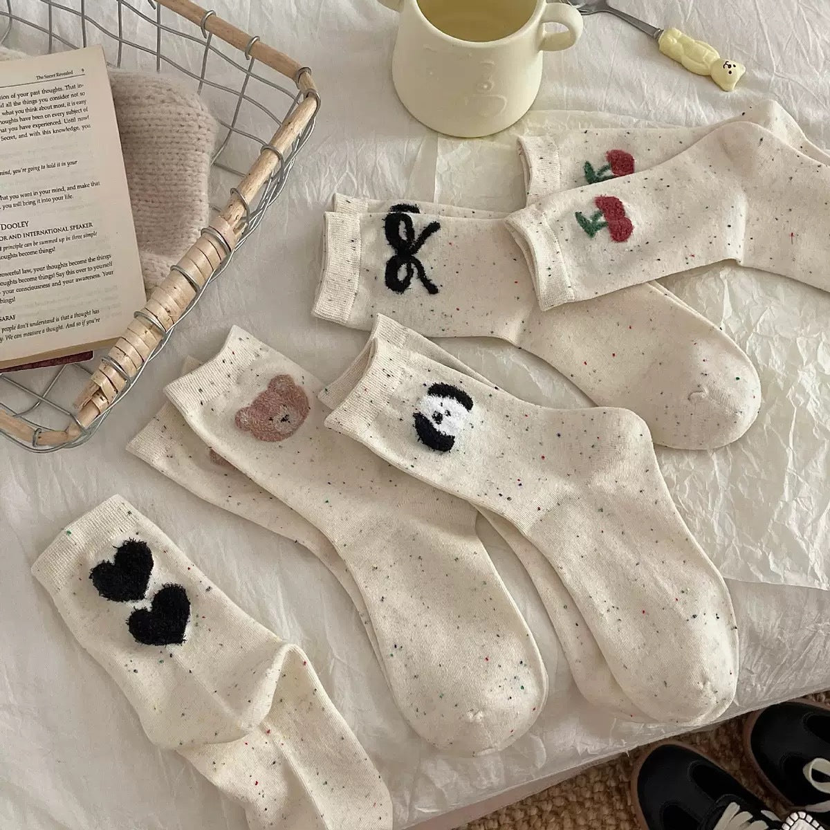 Cute Novelty Cotton Crew Socks for Women | Trendy Patterned Socks