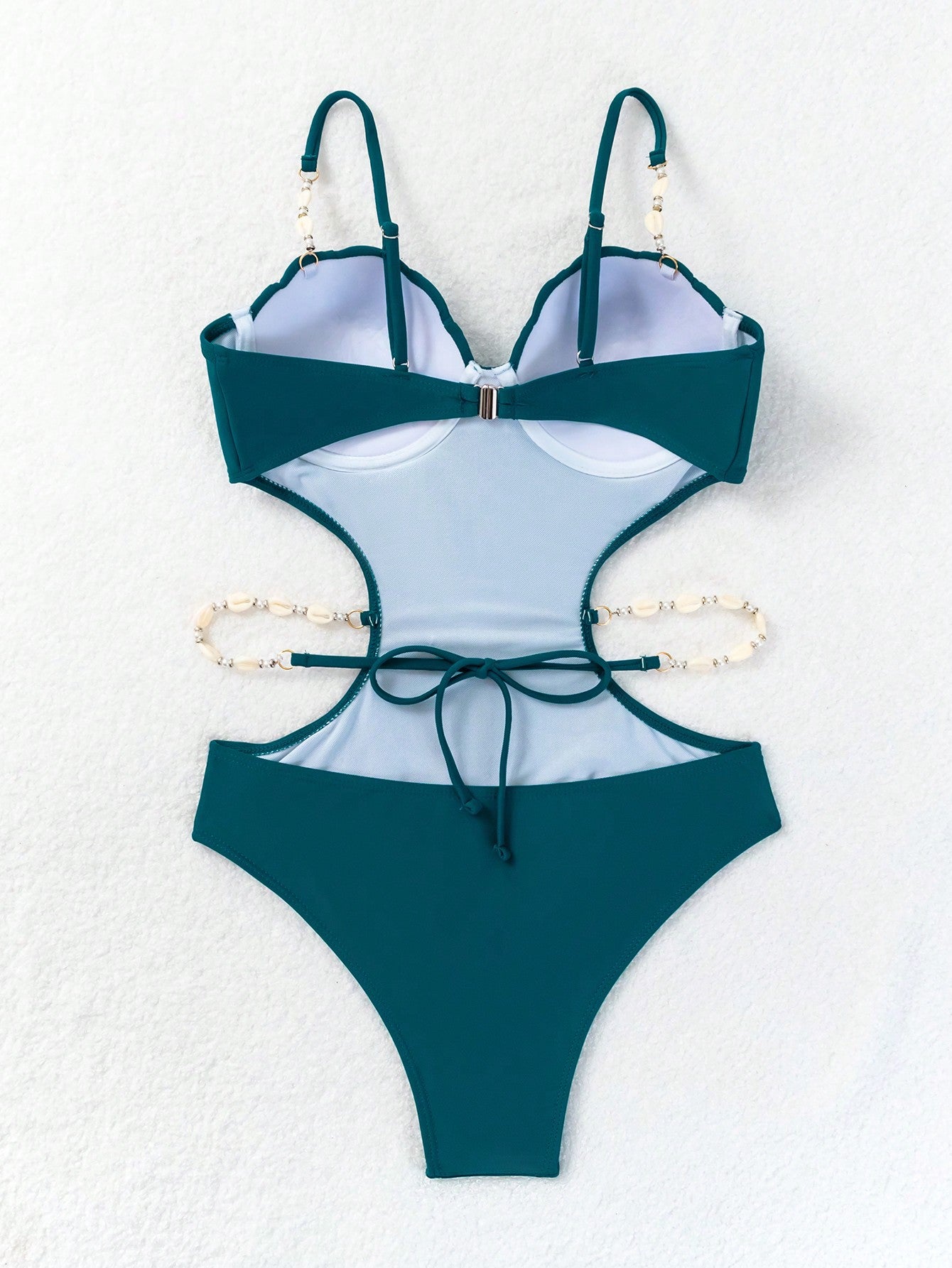 Cutout Shell Detail One-Piece Swimsuit | Sexy Solid Beach Swimwear