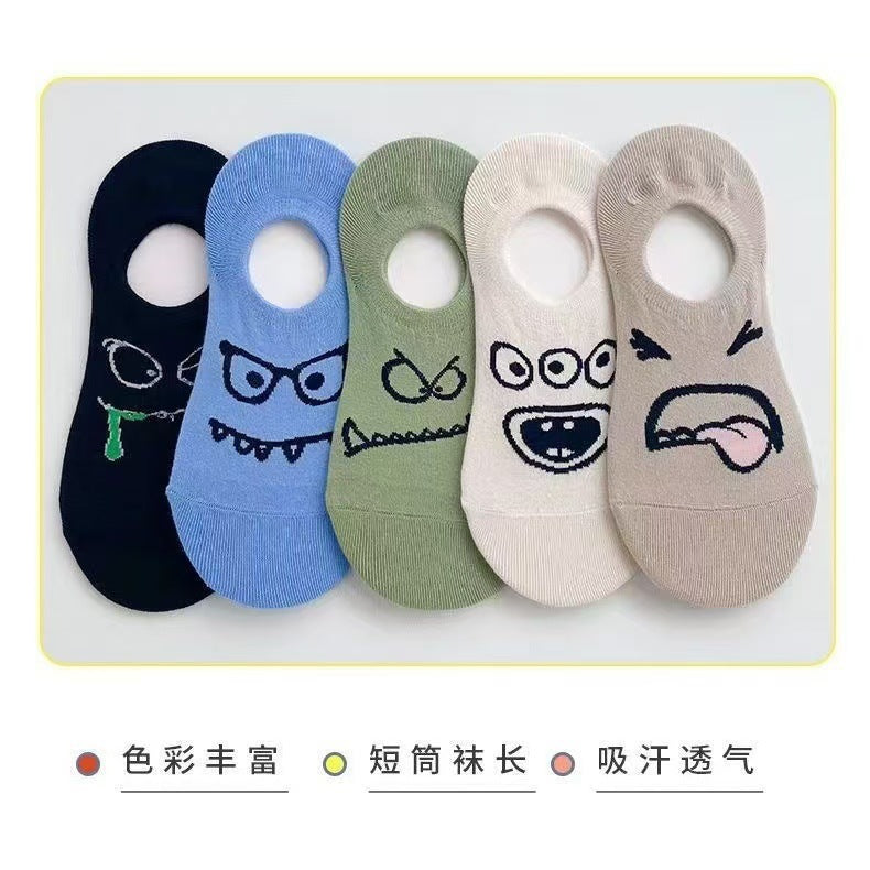 Cute Summer Thin Non Slip No Show Socks for Women