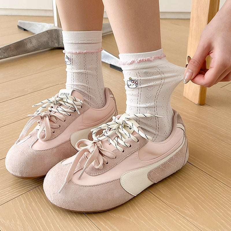 Cute Cotton Crew Socks for Women | Breathable Summer Mid-Calf Socks