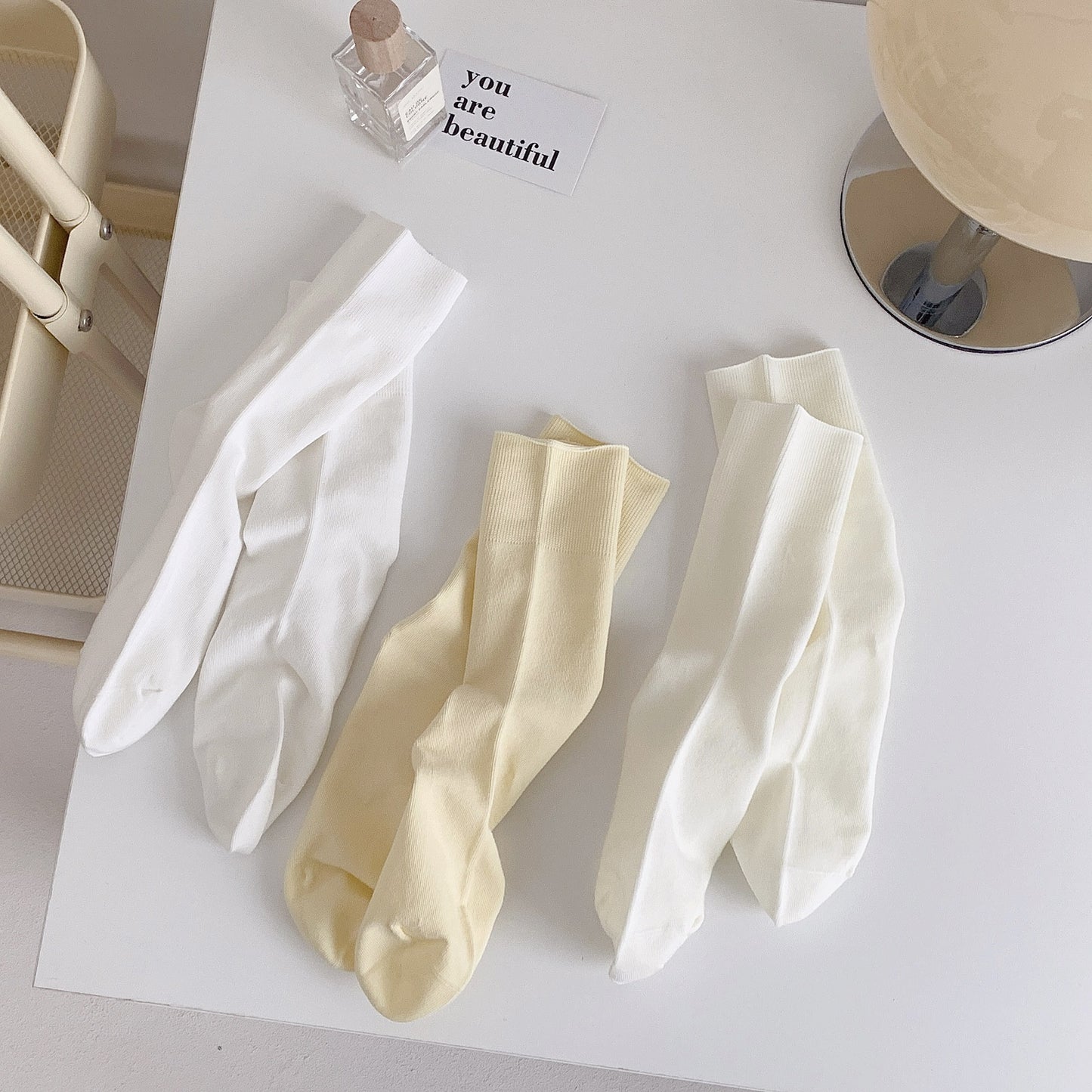 Seamless Cotton Crew Socks for Women | Loose Top Everyday Socks