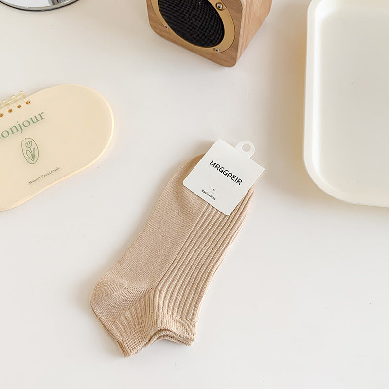 Solid Cotton Ankle Socks for Women | Breathable Everyday Short Socks