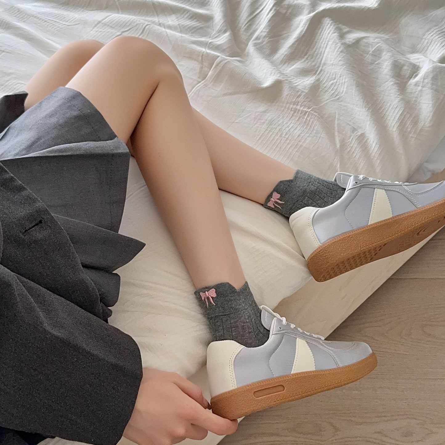 Embroidered Bow Ankle Socks | Thin Breathable Summer Socks