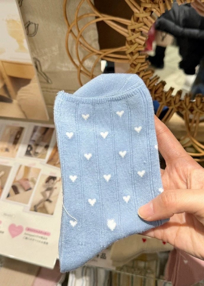 Cute Heart Print Ankle Socks for Women | Soft Cotton Everyday Socks