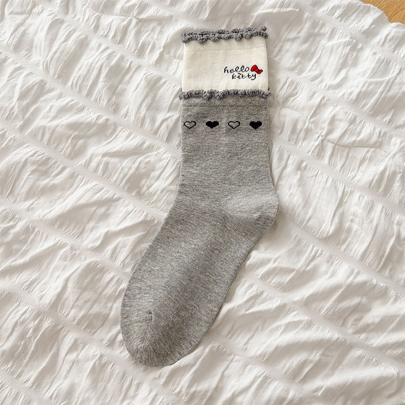 Women's Cotton Hello Kitty Novelty Crew Socks | Seamless