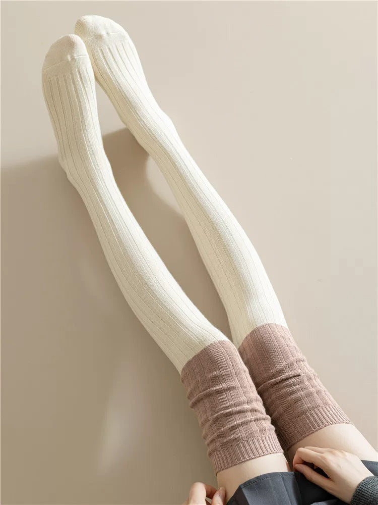 Color Block Striped Over-the-Knee Thigh High Socks For Women
