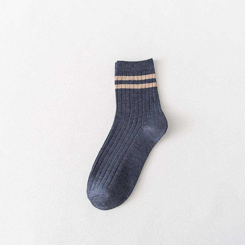 Men's Striped Cotton Crew Socks | Breathable All-Season Everyday