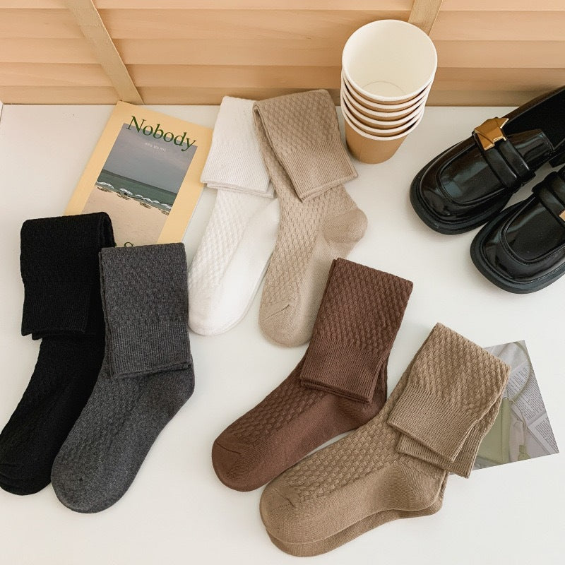 Solid Cozy Calf Socks for Women | Warm Knee High Winter Socks