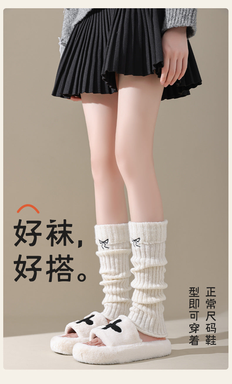 Cozy Bow Slouch Calf Socks | Warm Winter Leg Warmers for Women