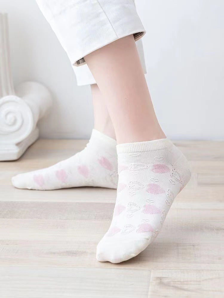 Cute Pastel Ankle Socks for Women | Breathable Cotton Low Cut