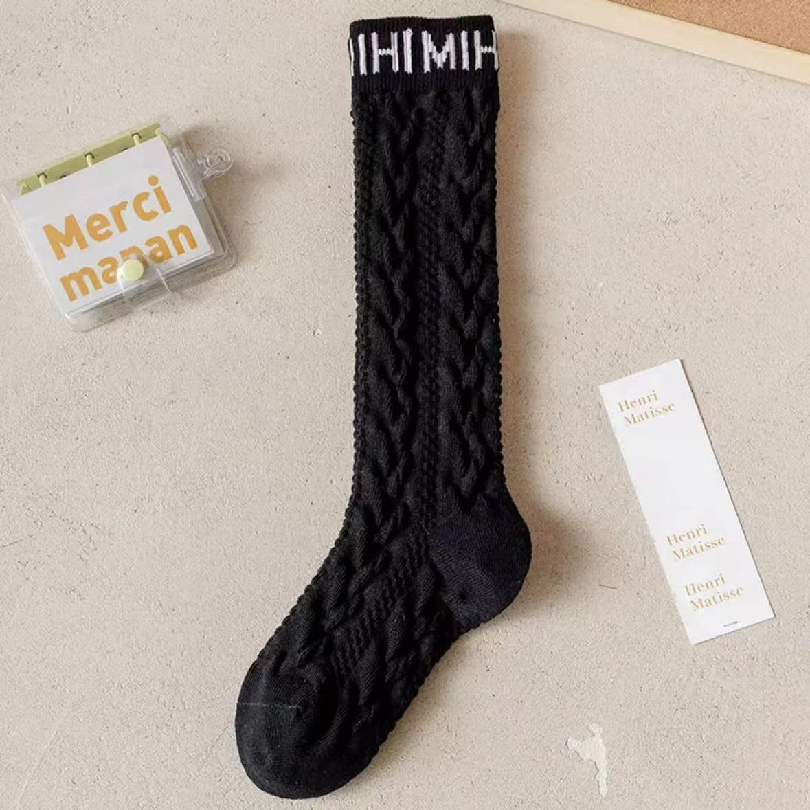 Cable Knit Knee High Socks for Women | Vintage Patterned Socks