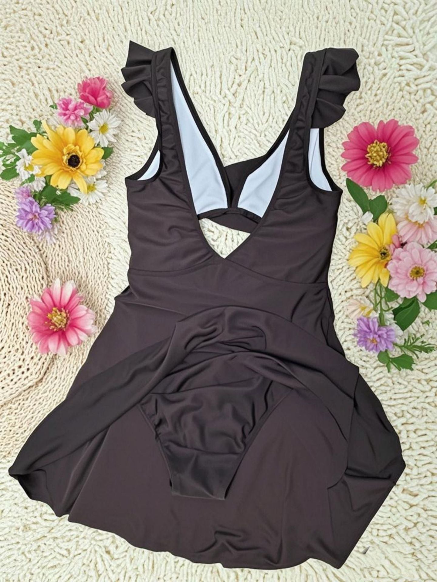 Ruffled Cutout Skirted One-Piece | Modest Women's Swimwear