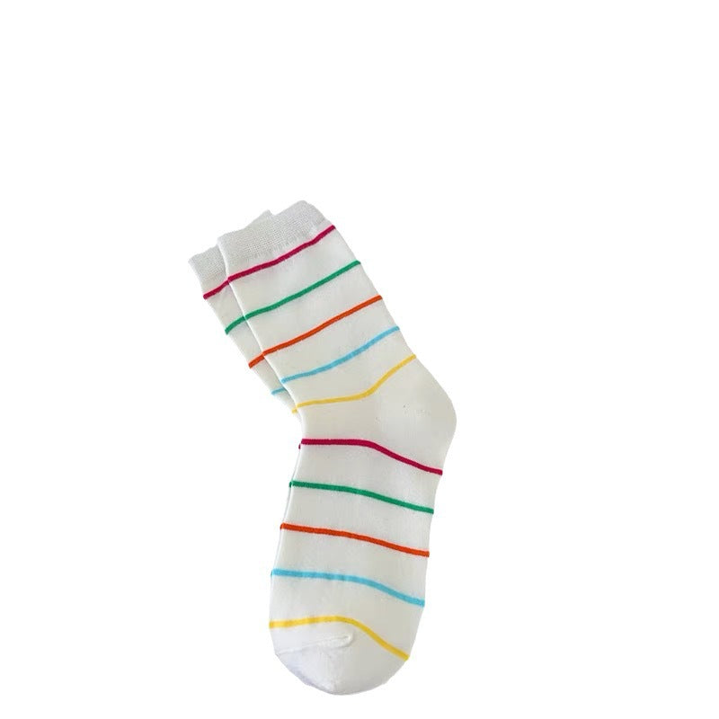 Cute Cotton Crew Socks for Women | Colorful Dopamine Patterned Socks