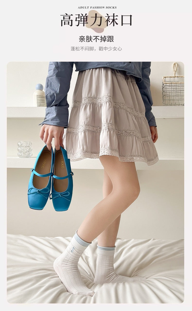 Cotton Crew Socks for Women | Seamless Breathable Fashion Socks