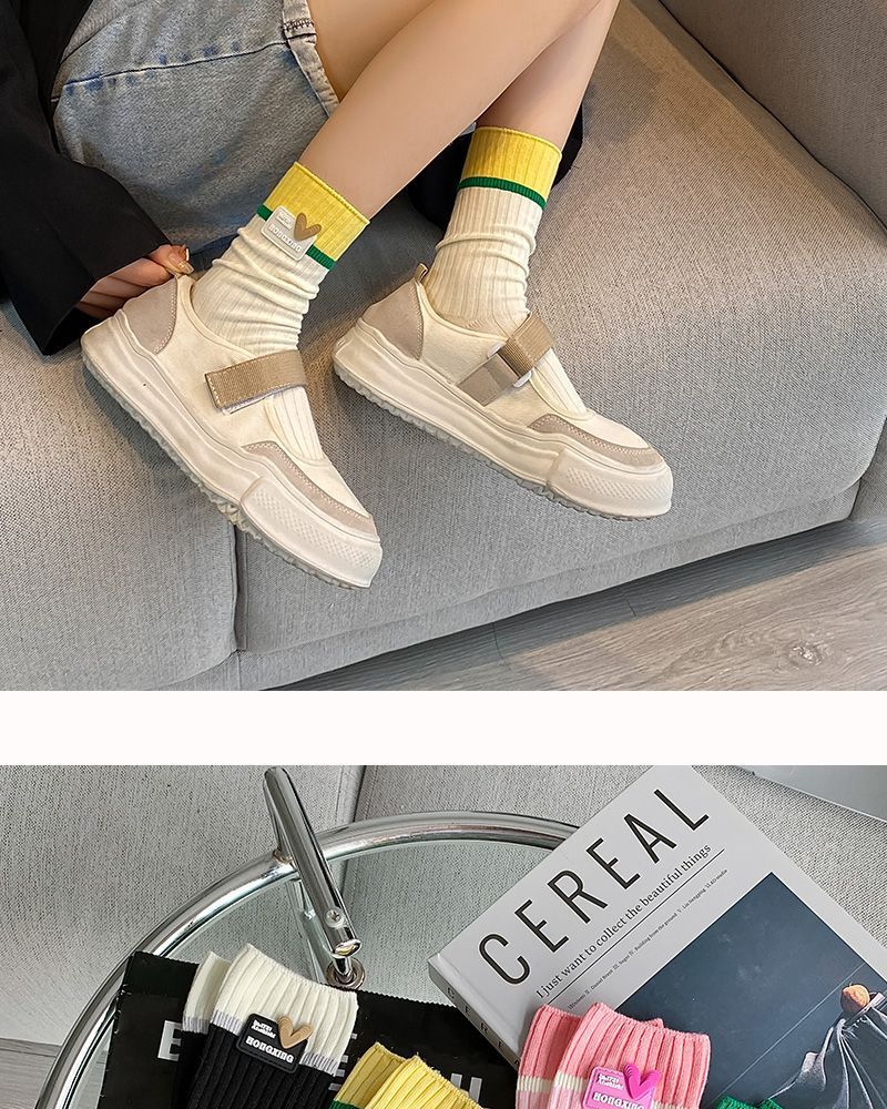 Trendy Colorblock Crew Socks for Women | Dopamine Style