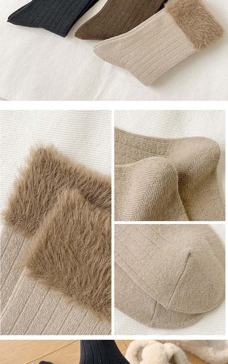Cozy Fuzzy Crew Socks | Warm Thick Winter Socks for Women