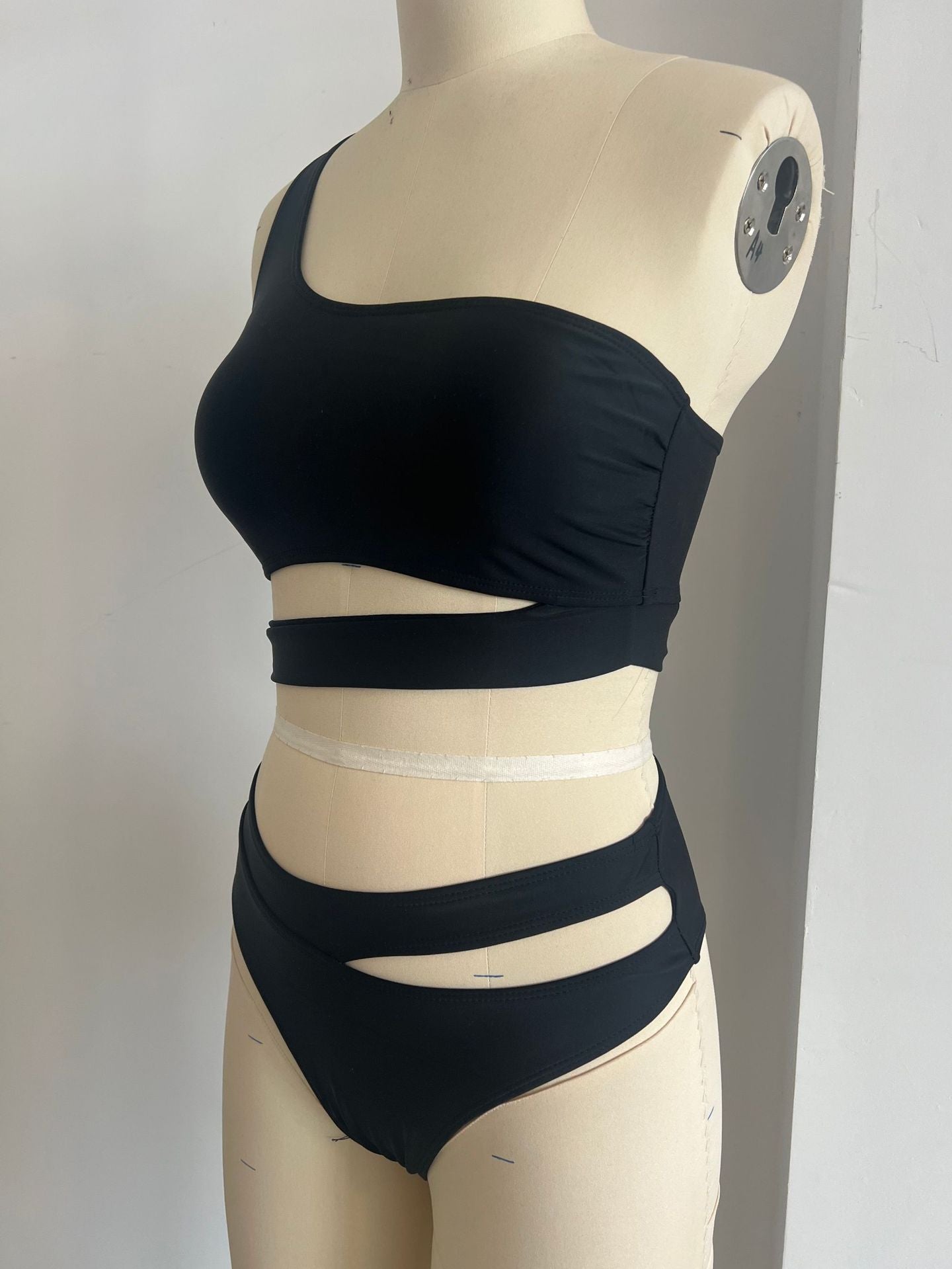 One-Shoulder Cutout Two-Piece Bikini | Sexy Women's Beach Swimwear