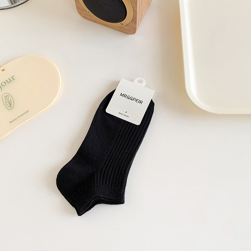 Solid Cotton Ankle Socks for Women | Breathable Everyday Short Socks