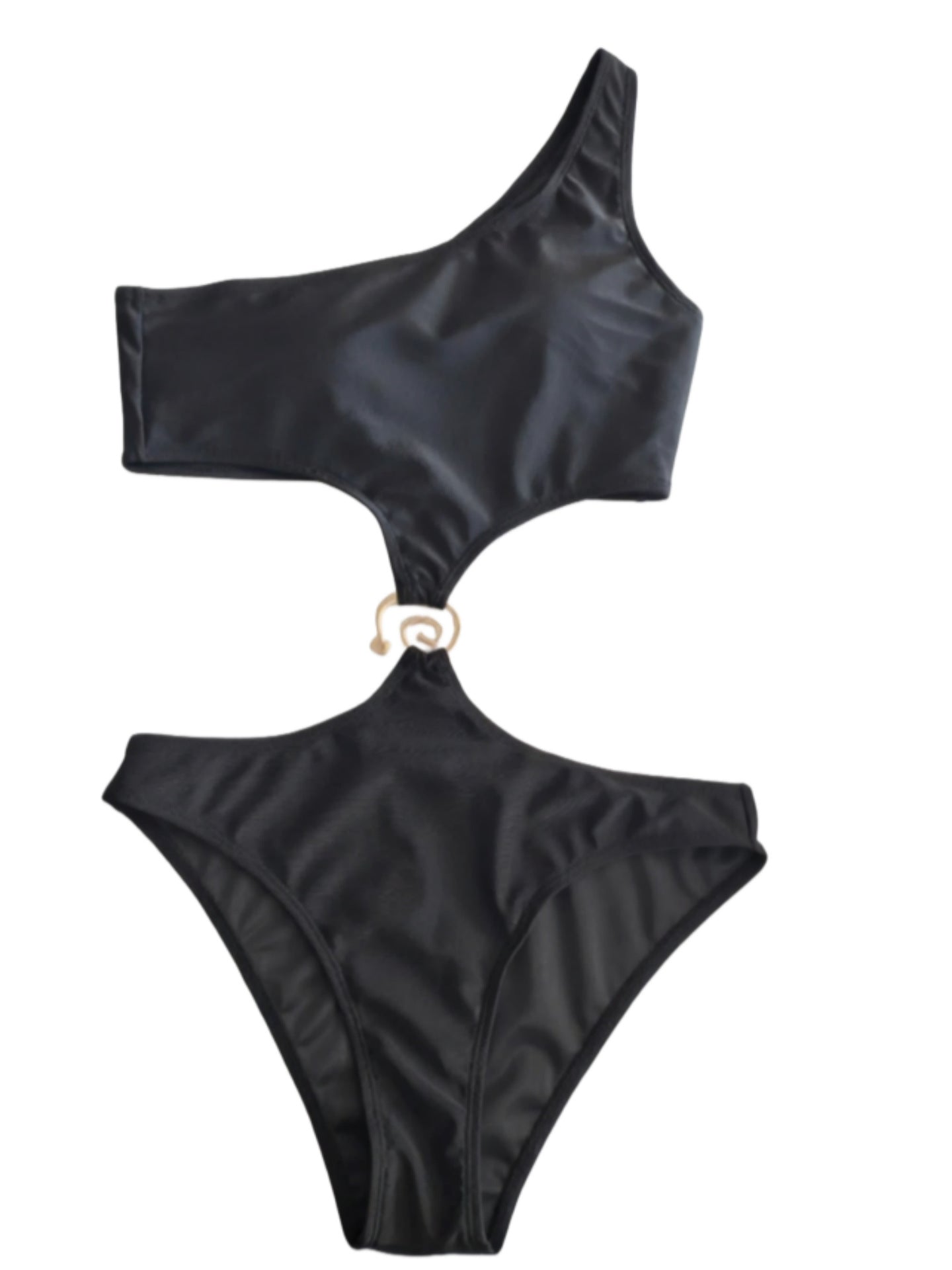 Sexy Cutout Solid One-Piece Swimsuit | Women's Beach Swimwear