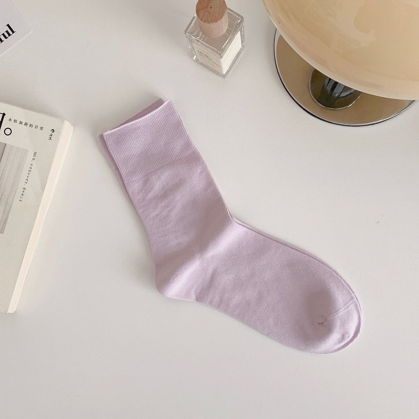 Seamless Cotton Crew Socks for Women | Loose Top Everyday Socks