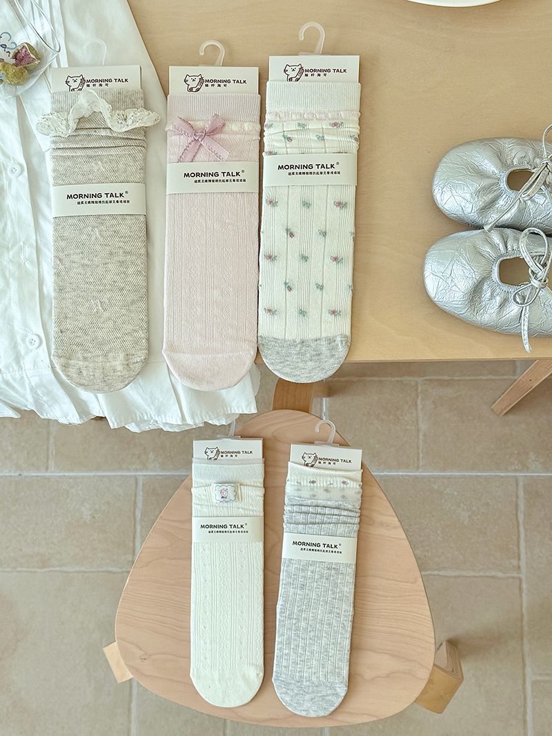 Seamless Cotton Crew Socks for Women | Fresh Pastel Slouch Socks