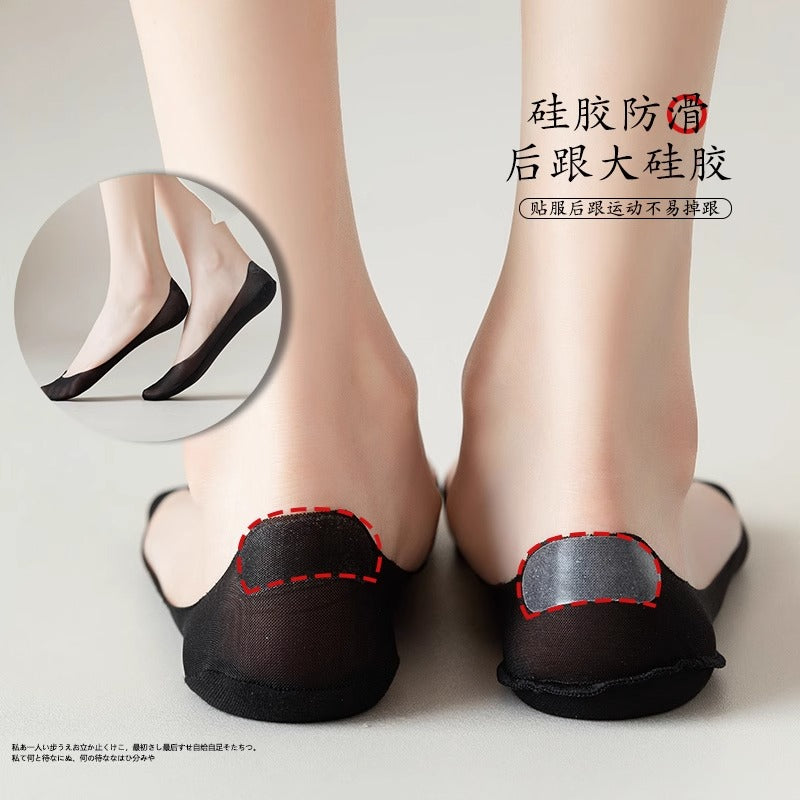 No Show Socks for Women | Non Slip Invisible Low Cut Cotton Socks