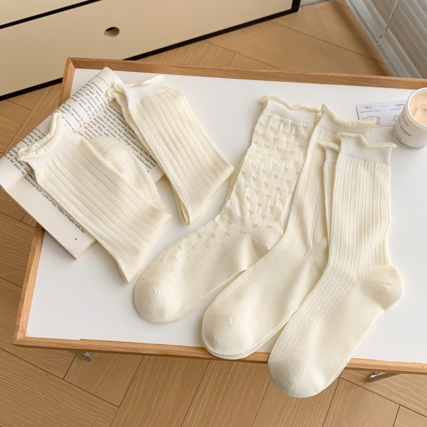 Sheer Cotton Crew Socks | Thin Summer Mid-Calf for Women