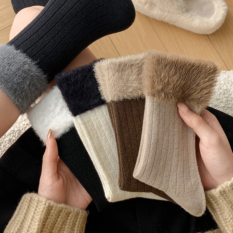 Fuzzy Cozy Crew Socks | Warm Winter Socks for Women