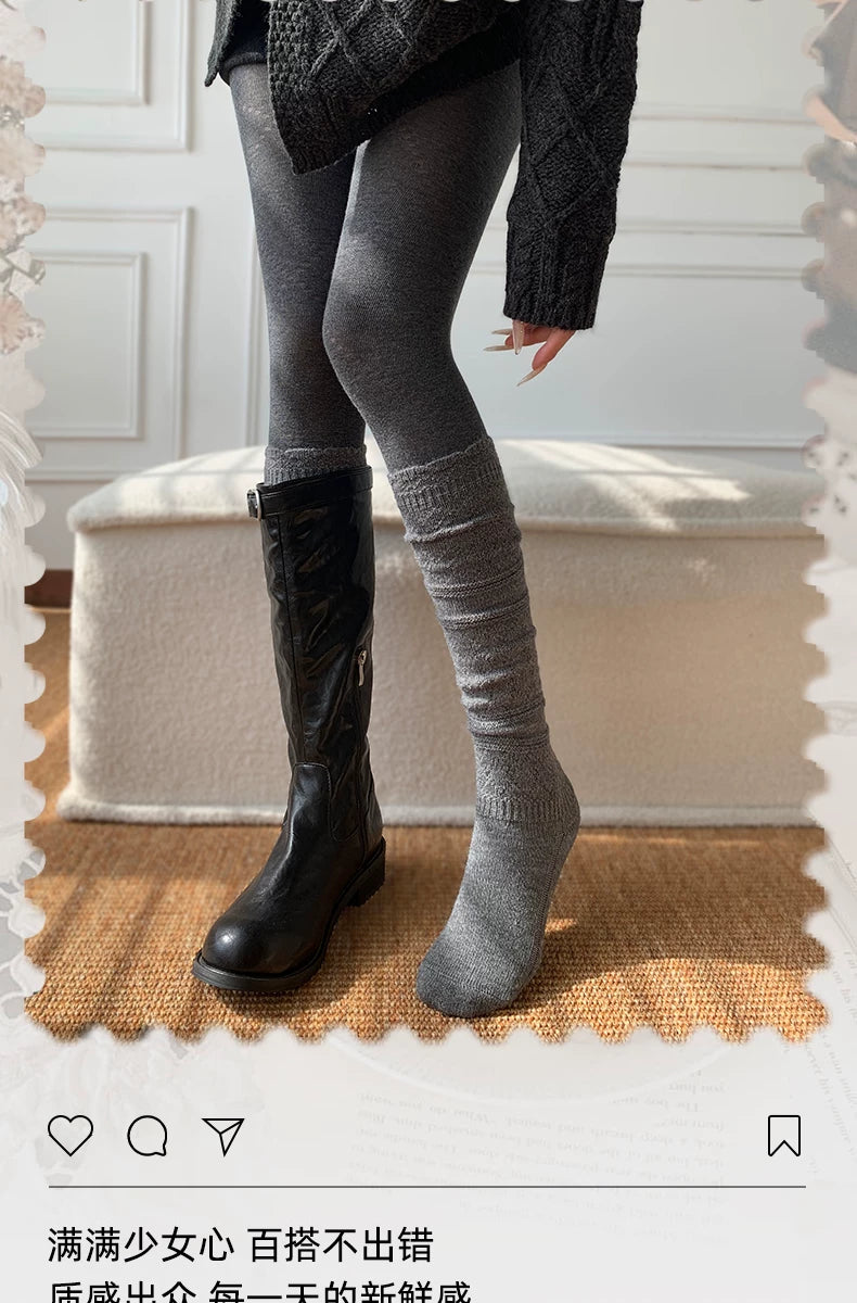 Cozy Cotton Calf Socks for Women | Warm Winter Knit Socks