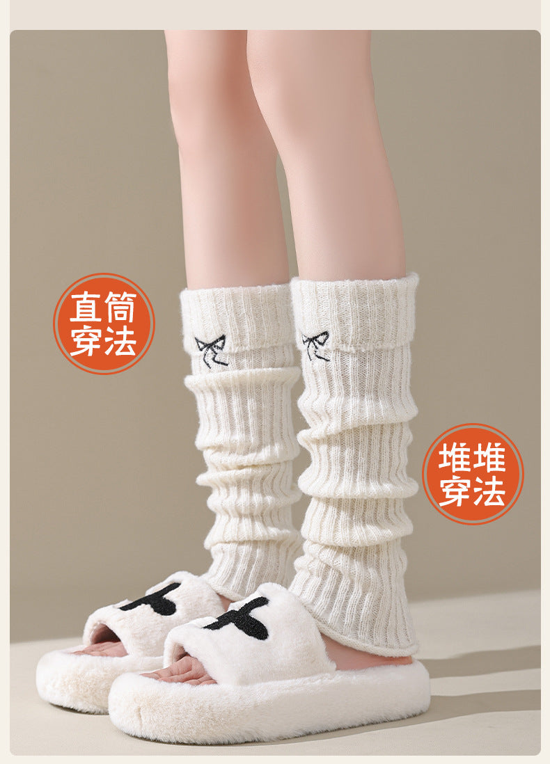 Cozy Bow Slouch Calf Socks | Warm Winter Leg Warmers for Women