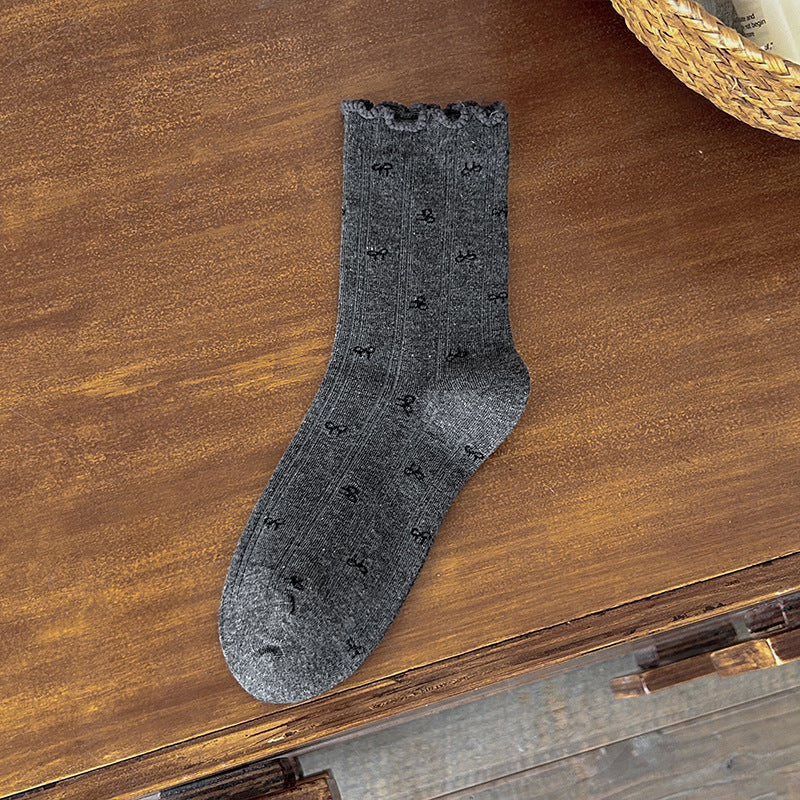 Cute Cotton Crew Socks for Women | Patterned Fall Winter Socks