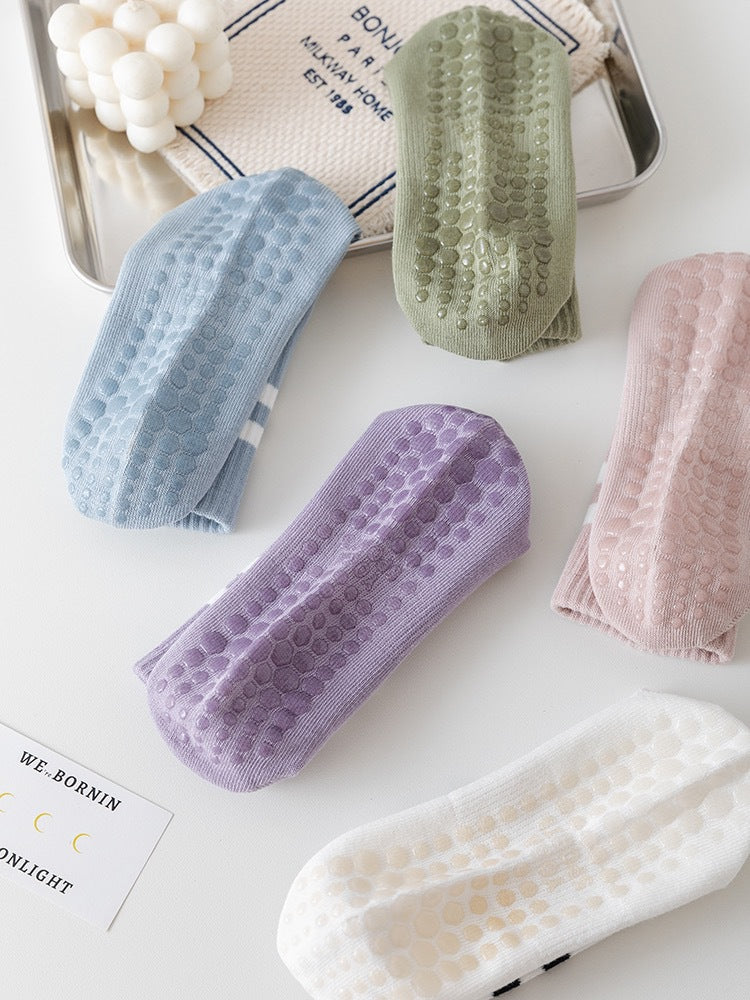 Non-Slip Grip Crew Yoga Socks for Women | Athletic Gym Socks