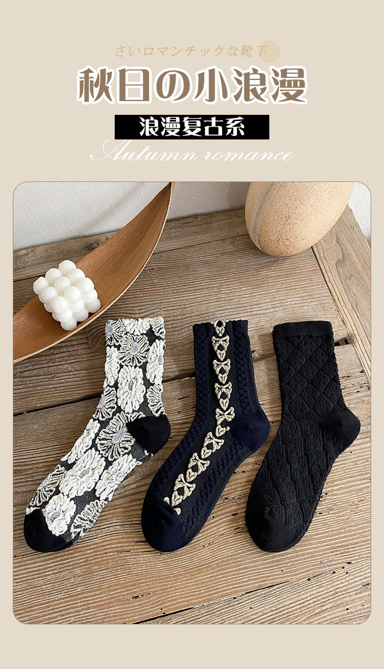 Vintage Patterned Crew Socks | Retro Academy Women's Socks