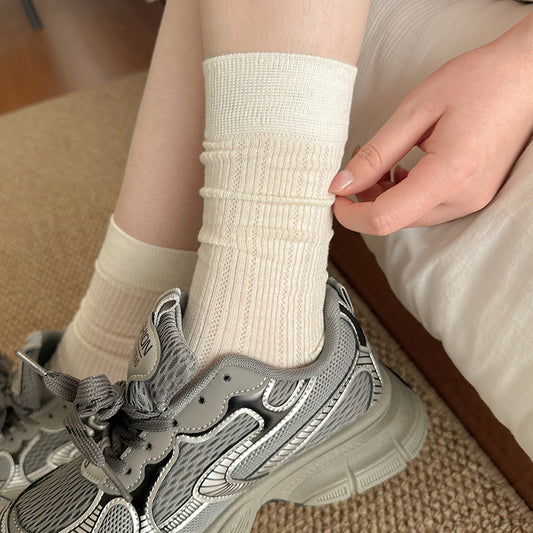 Breathable Balletcore Crew Socks | Slouch Mesh Summer Socks for Women