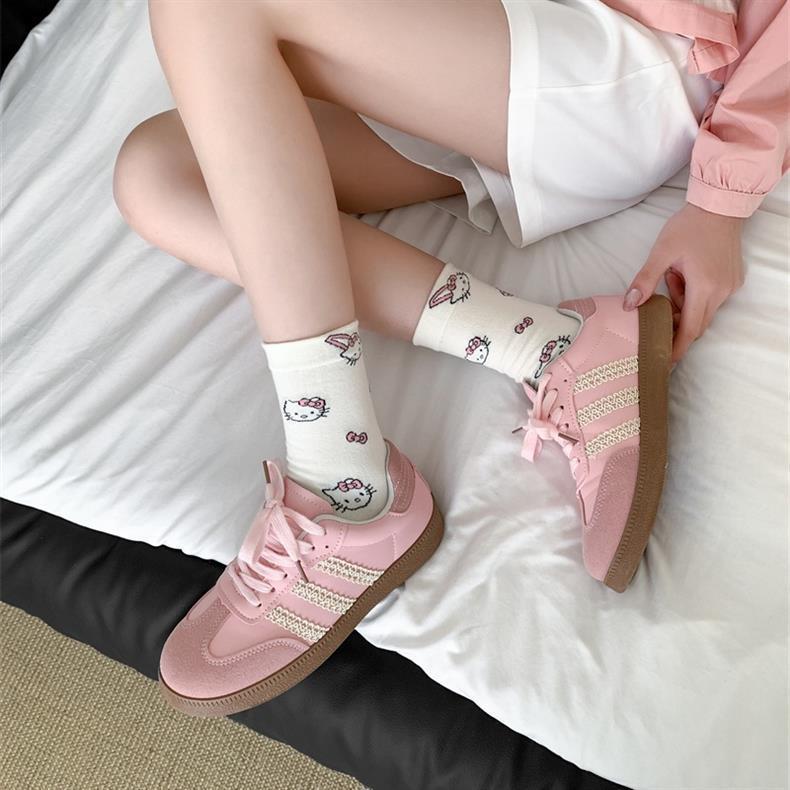 Cute Novelty Crew Socks | Kawaii Cat Print Socks for Women