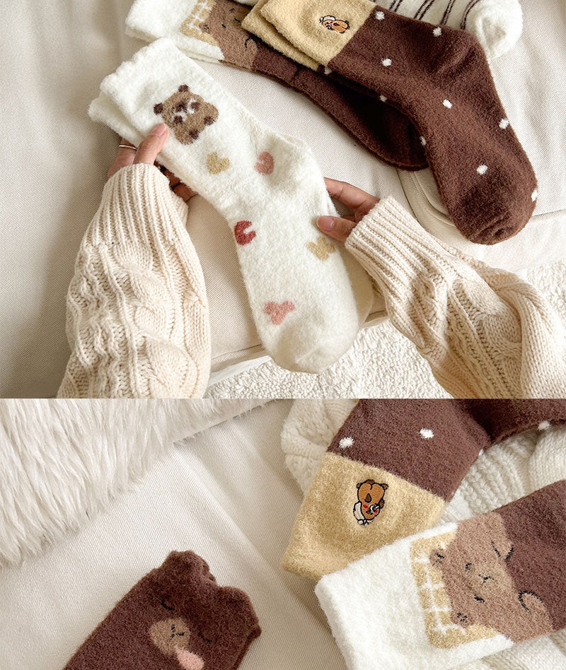Cute Cozy Fuzzy Crew Socks | Warm Winter Socks for Women