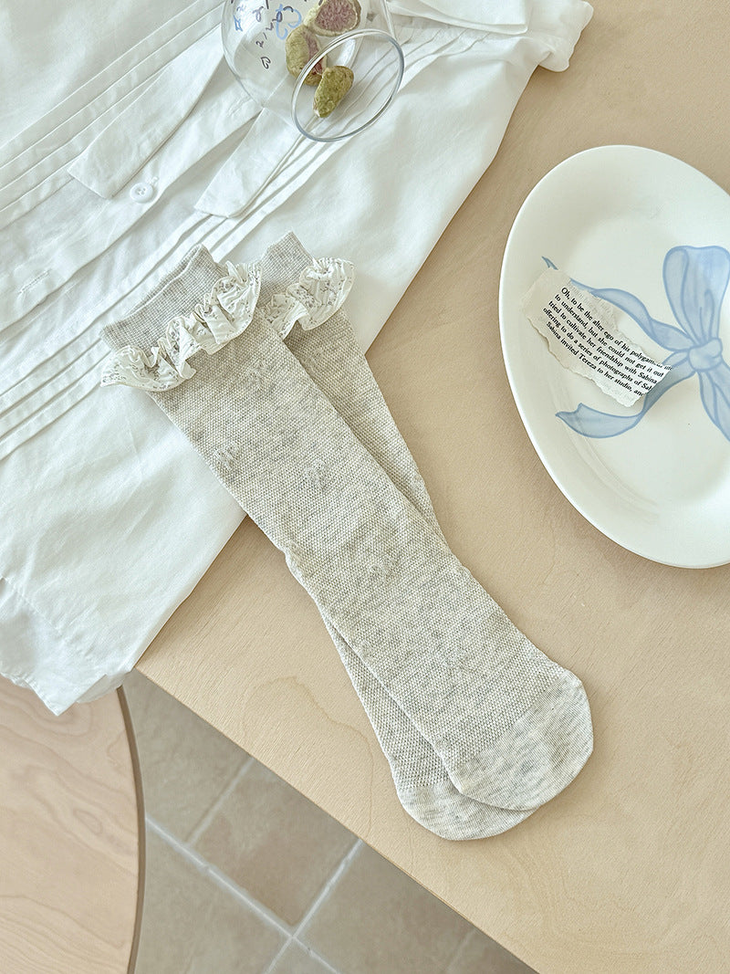 Seamless Cotton Crew Socks for Women | Fresh Pastel Slouch Socks
