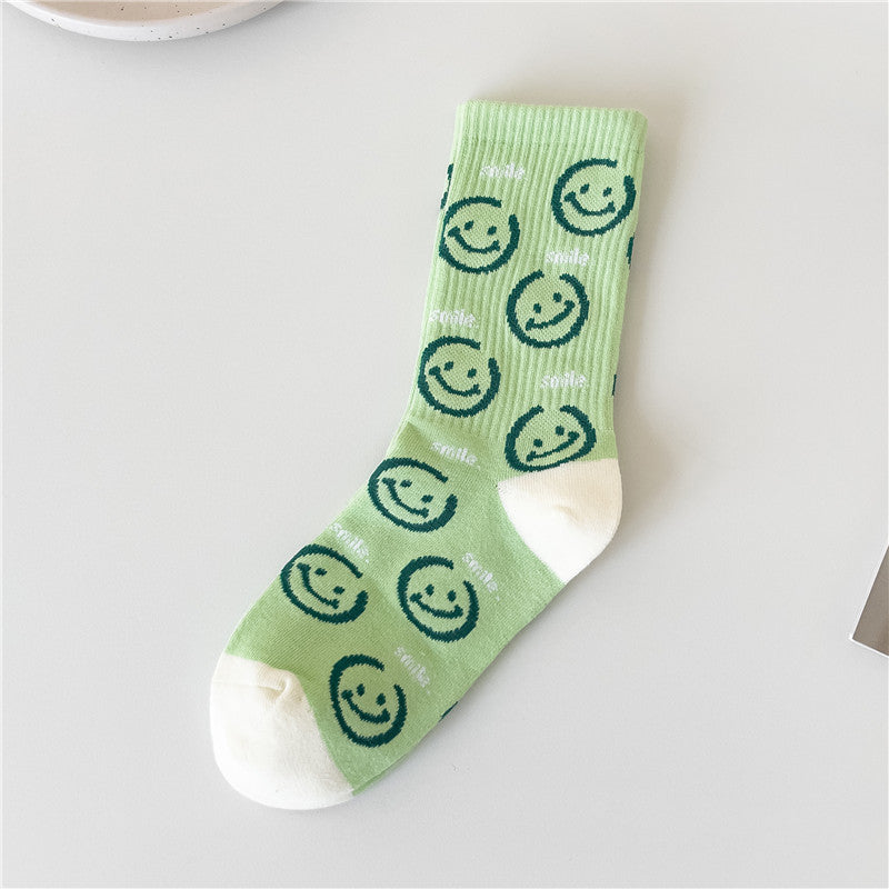 Cute Patterned Crew Socks for Women | Soft Cotton Casual Socks
