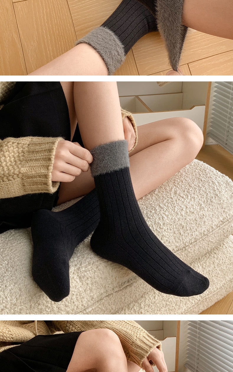 Fuzzy Cozy Crew Socks | Warm Winter Socks for Women