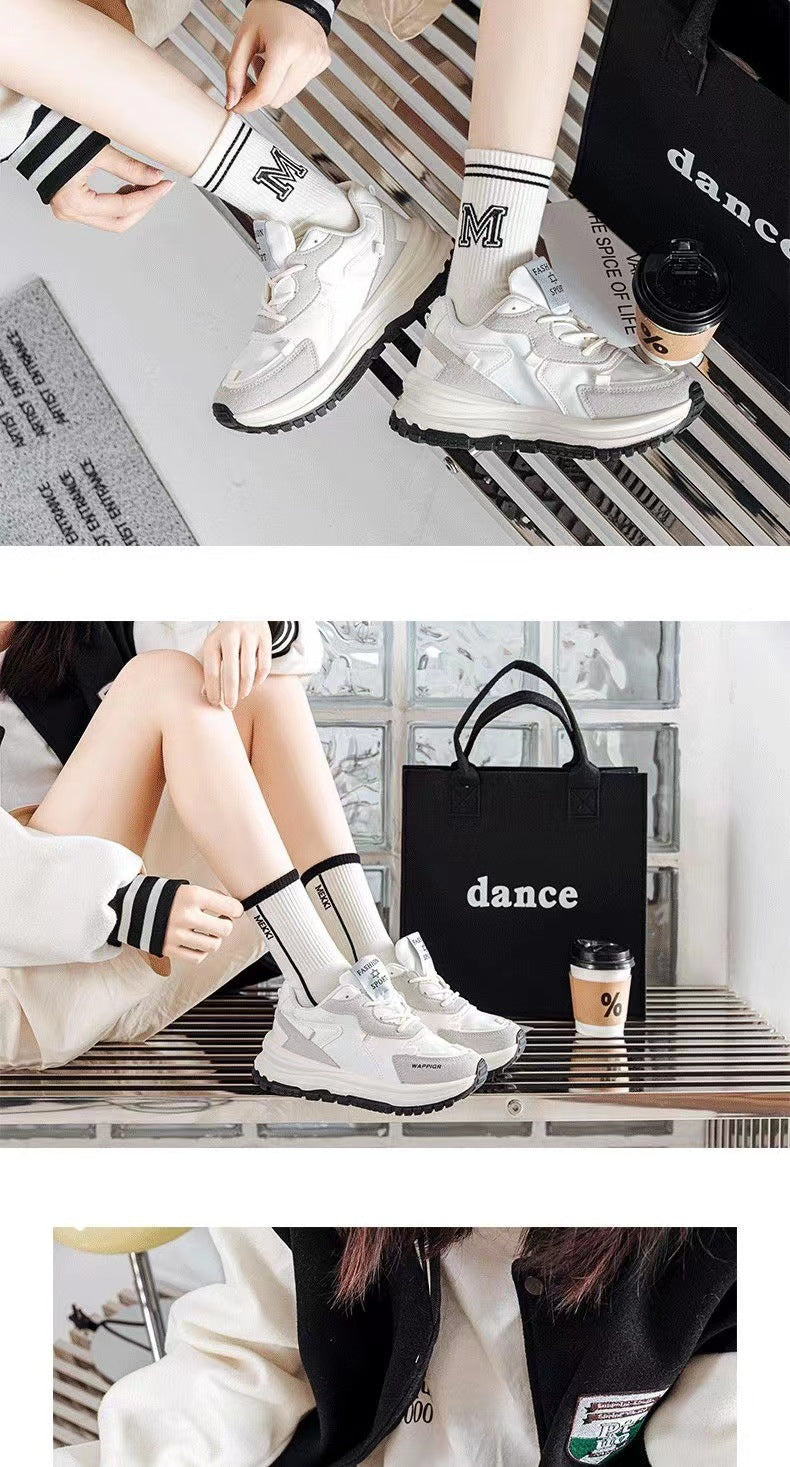 Crew Socks for Women | Black White Trendy Athletic Casual Socks