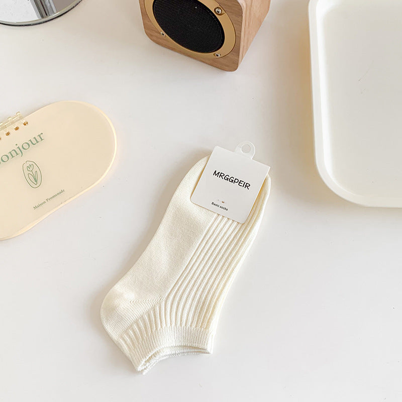 Solid Cotton Ankle Socks for Women | Breathable Everyday Short Socks