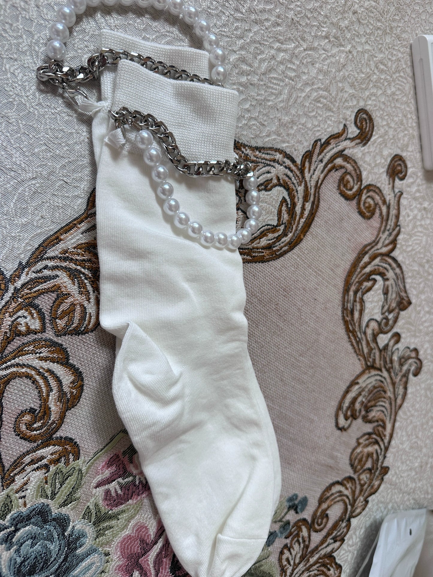 Ruffled Slouch Crew Socks | Women's Mid-Calf Cotton Socks