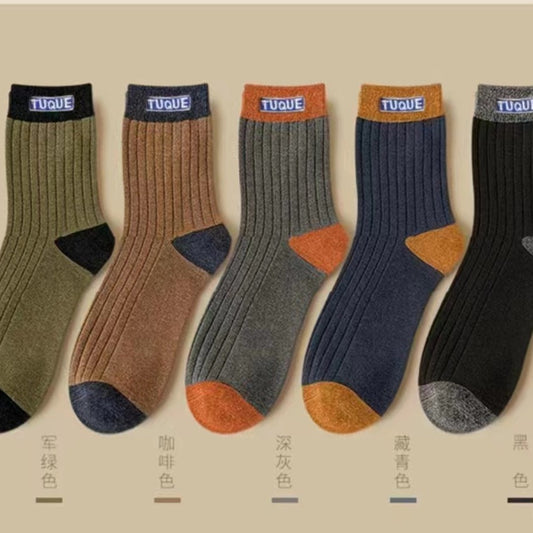 Men's Colorblock Crew Socks | Breathable Moisture Wicking Winter Socks
