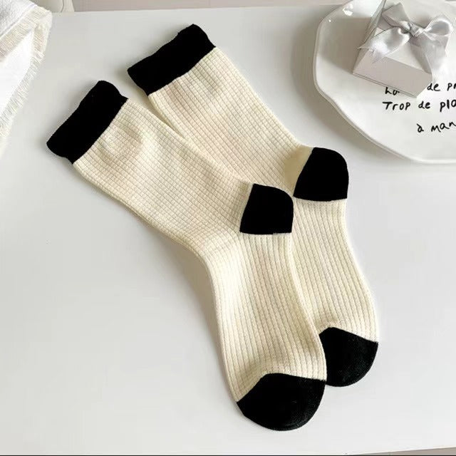 Cotton Bow Crew Socks for Women | Balletcore Casual Socks