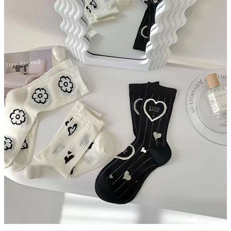 Patterned Crew Socks for Women | Breathable Summer Mesh Socks