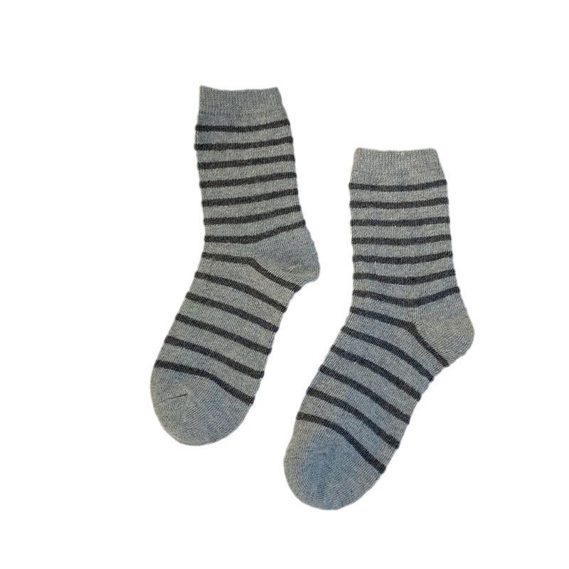 Cozy Striped Crew Socks for Women | Thick Warm Winter Socks
