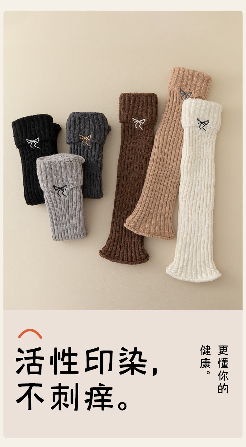 Cozy Bow Slouch Calf Socks | Warm Winter Leg Warmers for Women