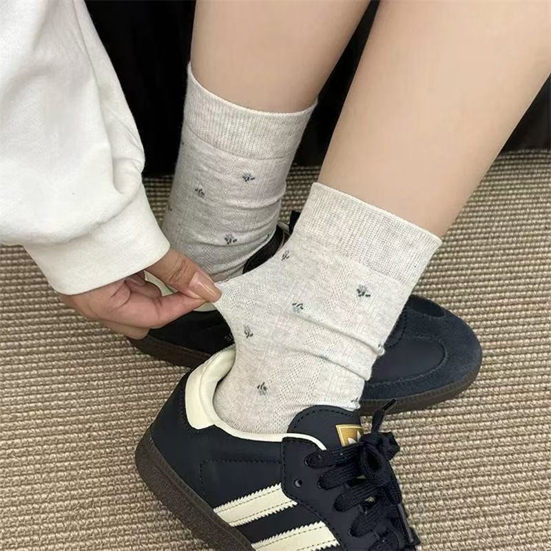 Vintage Floral Crew Socks for Women | Slouch Socks for Birkenstock