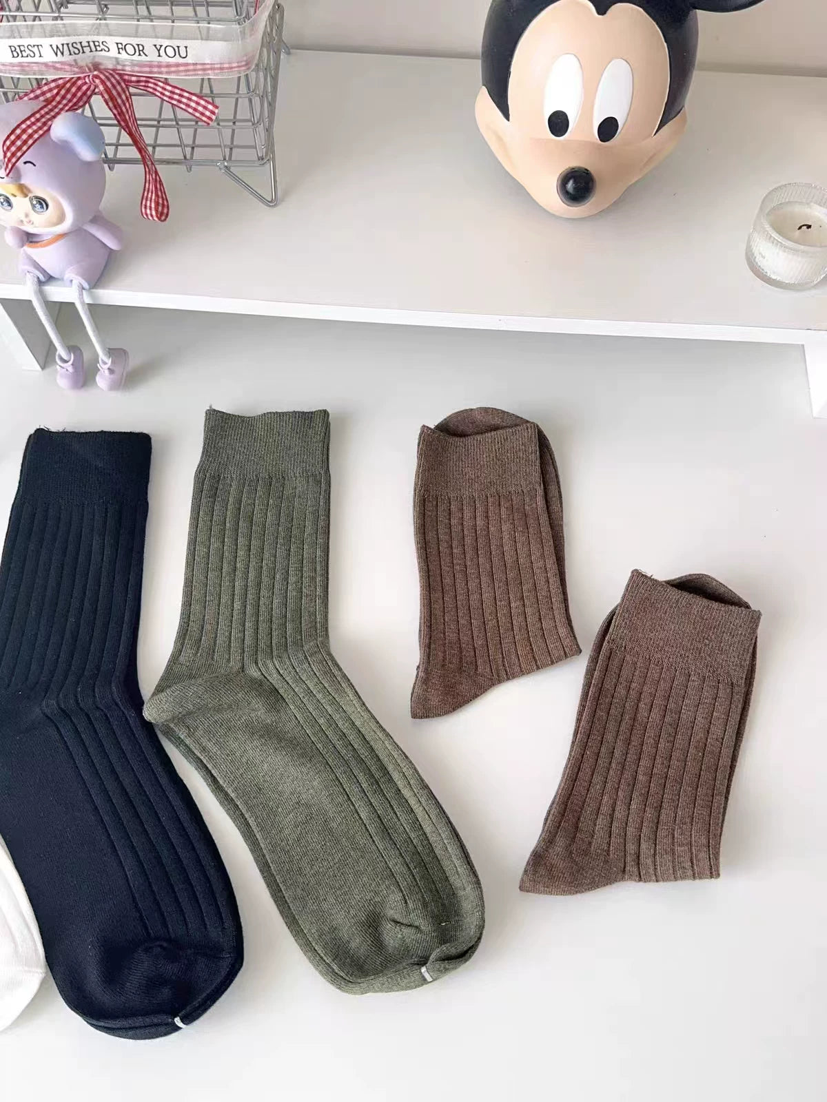 Combed Cotton Crew Socks for Men | Breathable Moisture-Wicking