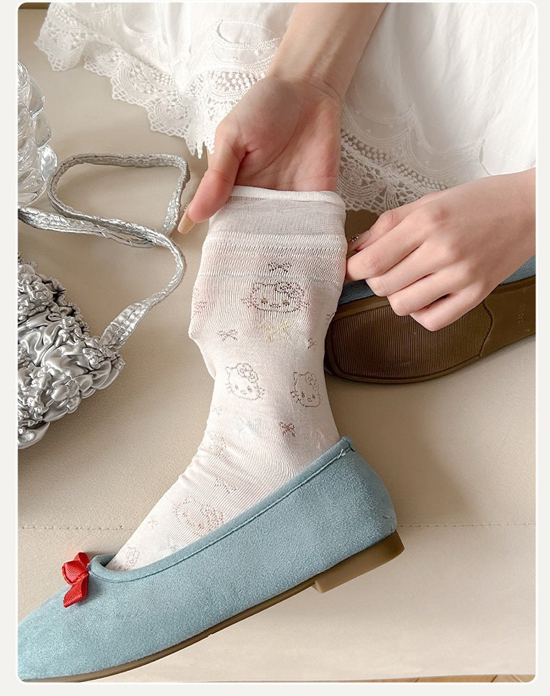 Cute Cotton Crew Socks for Women | Breathable Summer Mid-Calf Socks
